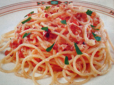 Фото спагетти в орехово-чесночном соусе