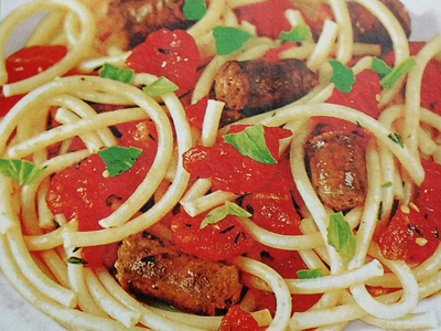 Фото спагетти с колбасками