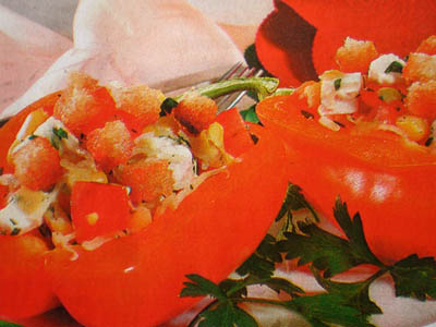 Фото салата Эдельвейс в чашках из перца