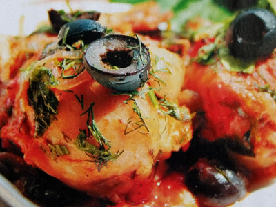 Фото цыпленка с оливками и помидорами