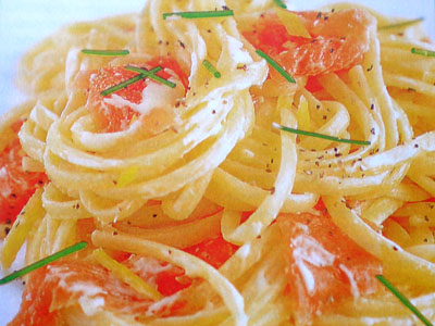 Фото спагетти с лососем